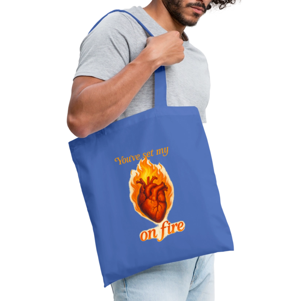Heart on Fire - Stoffbeutel - Hellblau