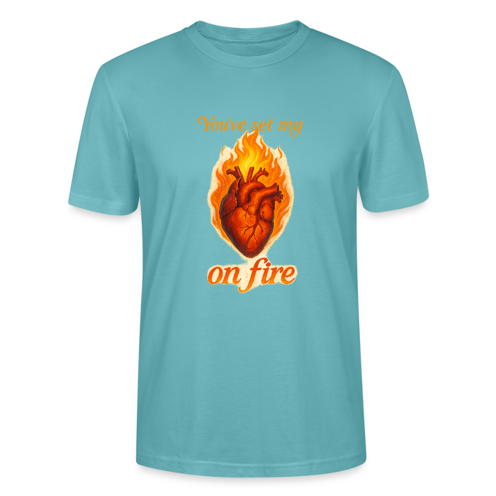 Heart on Fire - T-Shirt - Pastelltürkis