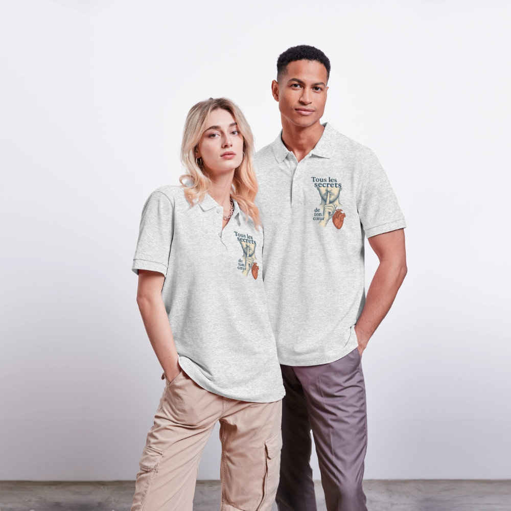 Tous Les Secrets - Unisex Polo - Weiß meliert