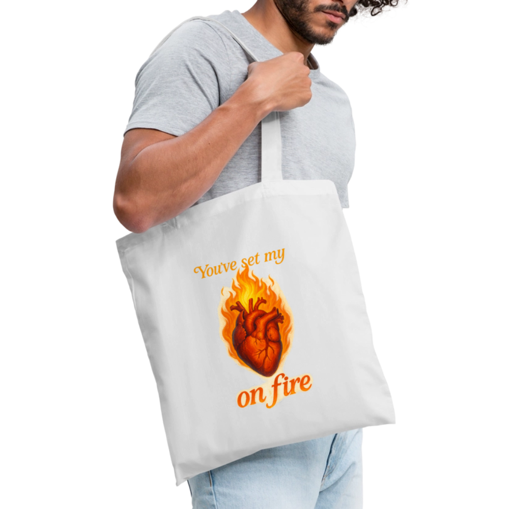 Heart on Fire - Stoffbeutel - Weiß