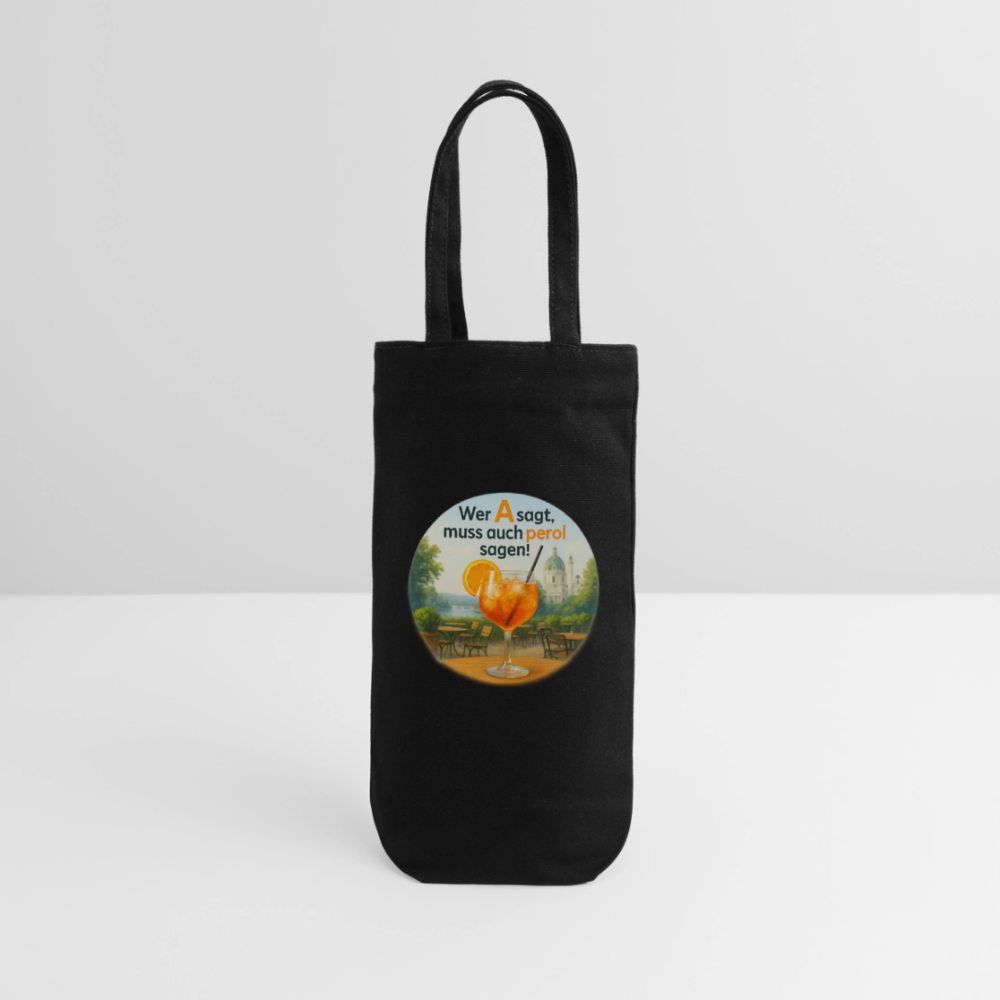 Geschenkssackerl für Flasche (Frühling/Sommer) - Schwarz