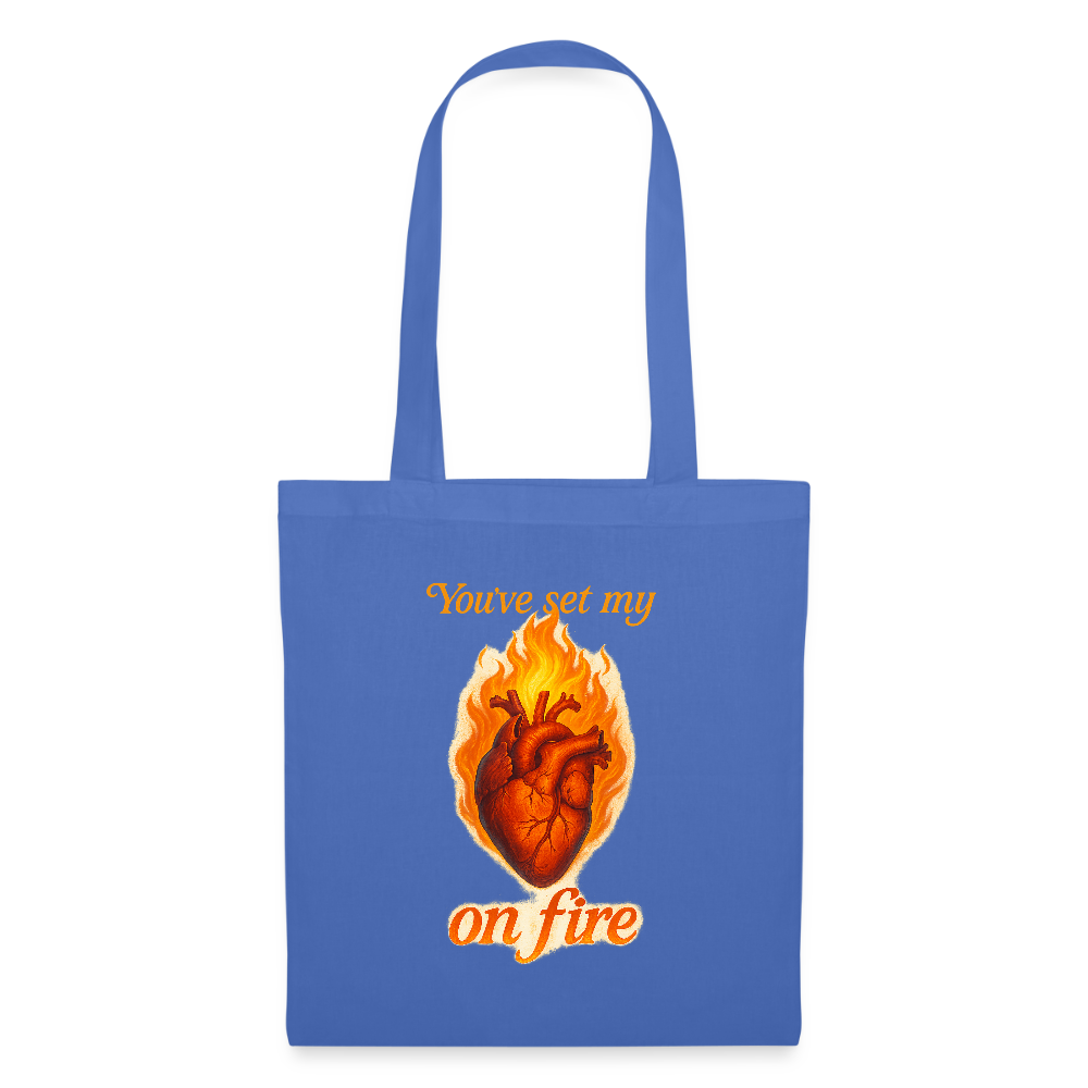 Heart on Fire - Stoffbeutel - Hellblau