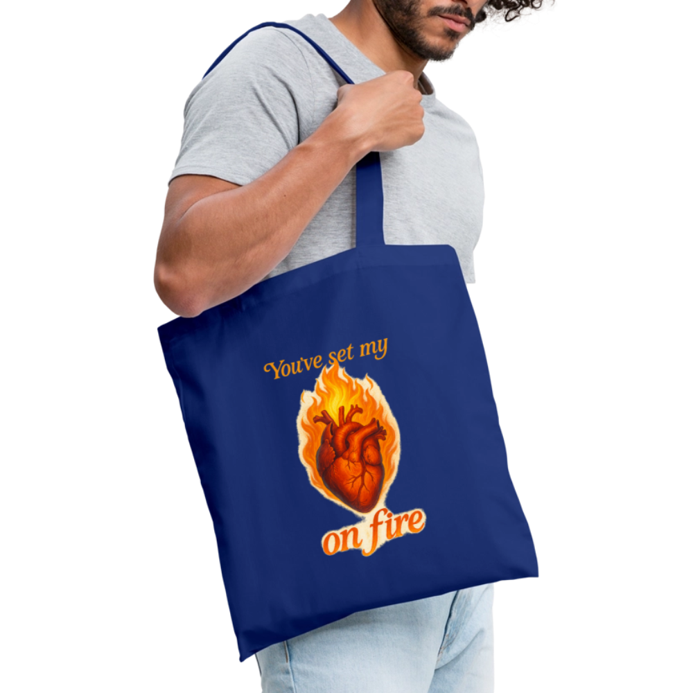 Heart on Fire - Stoffbeutel - Royalblau