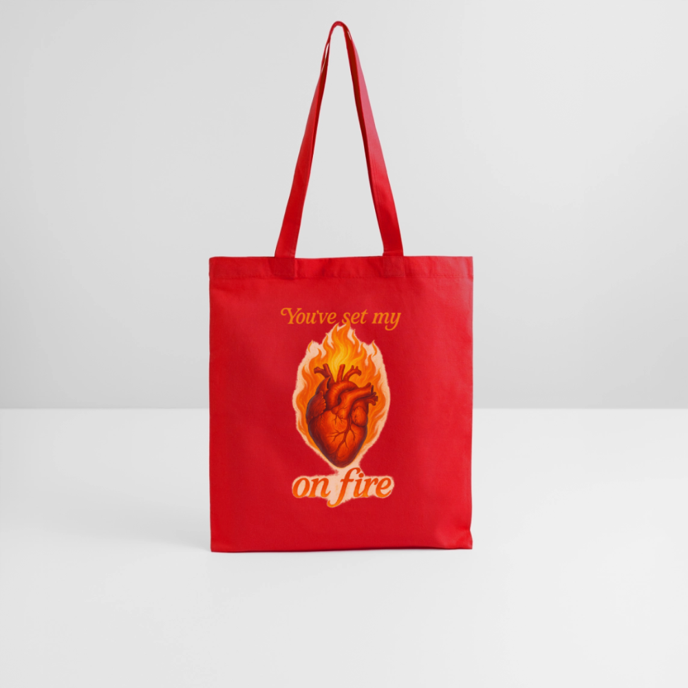 Heart on Fire - Stoffbeutel - Rot