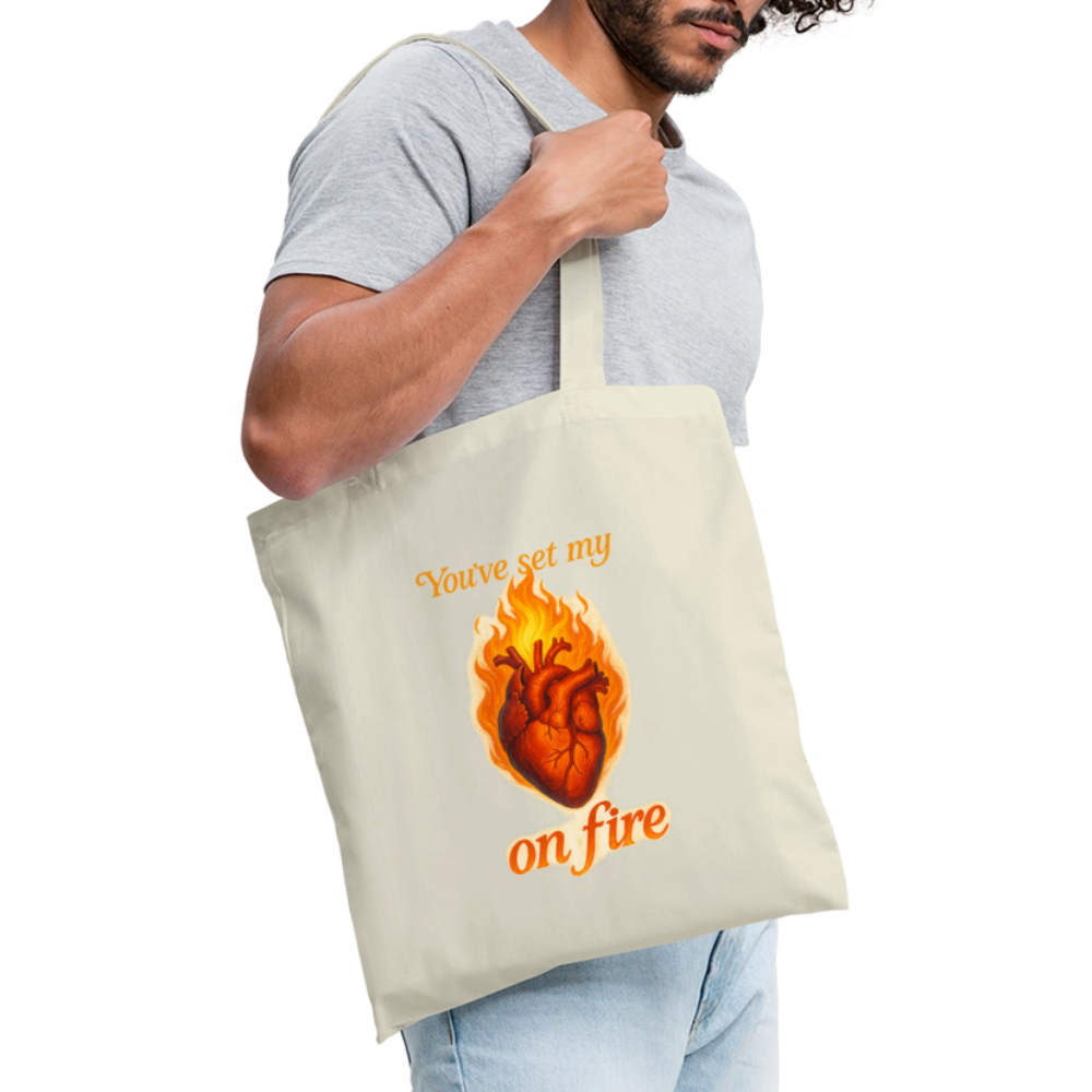 Heart on Fire - Stoffbeutel - Natur