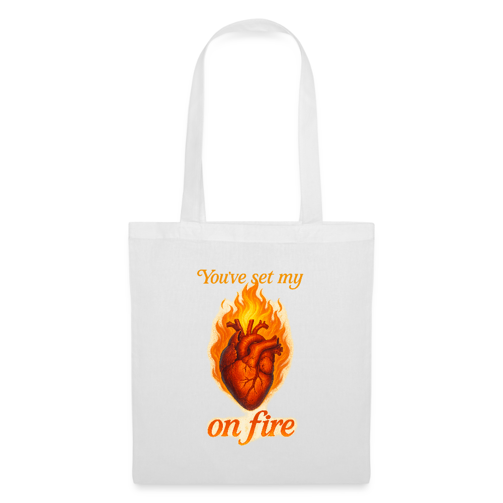 Heart on Fire - Stoffbeutel - Weiß