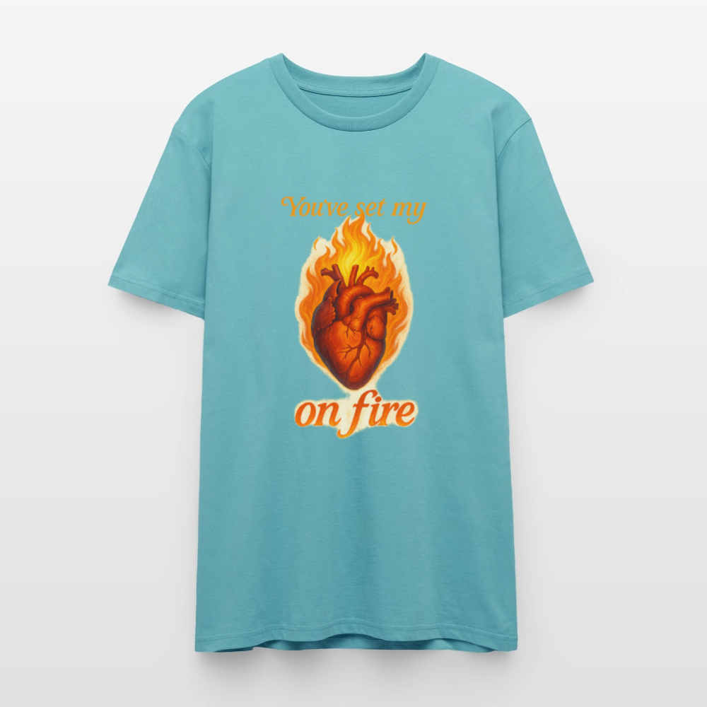 Heart on Fire - T-Shirt - Pastelltürkis