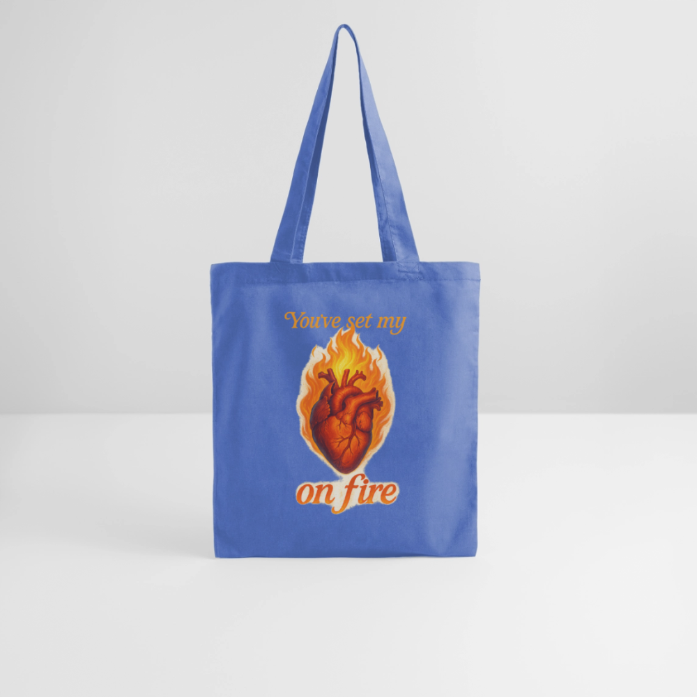Heart on Fire - Stoffbeutel - Hellblau