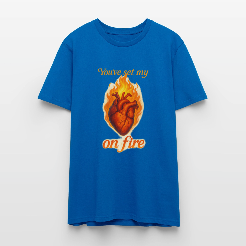 Heart on Fire - T-Shirt - Pfauenblau