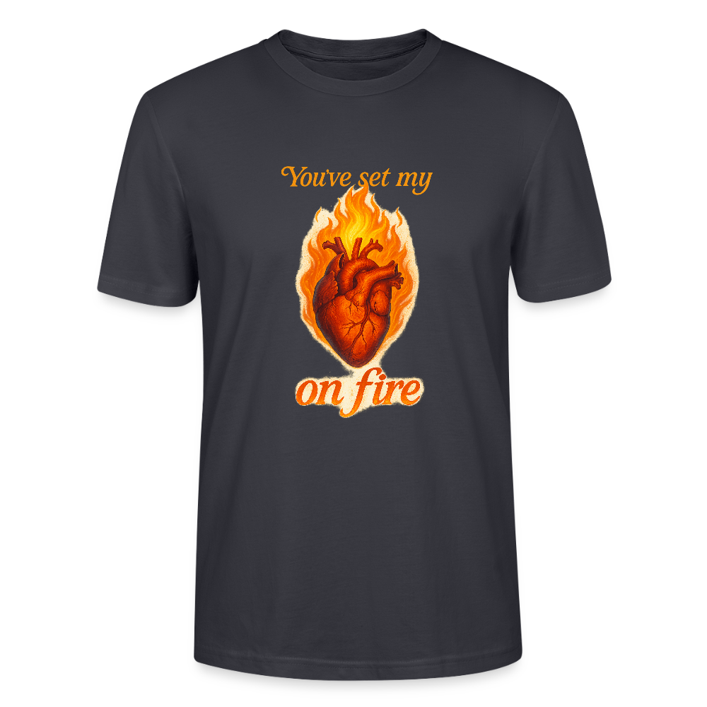 Heart on Fire - T-Shirt - Dunkles Graublau