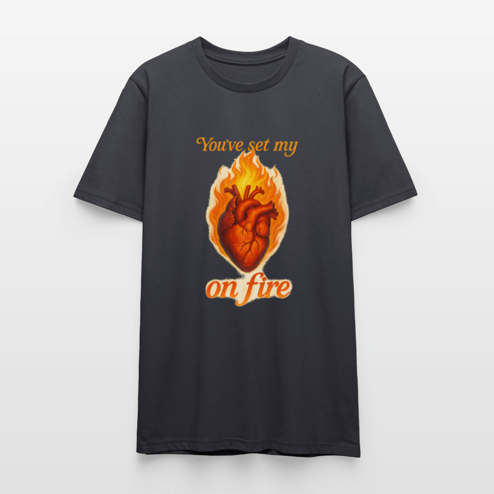 Heart on Fire - T-Shirt - Dunkles Graublau