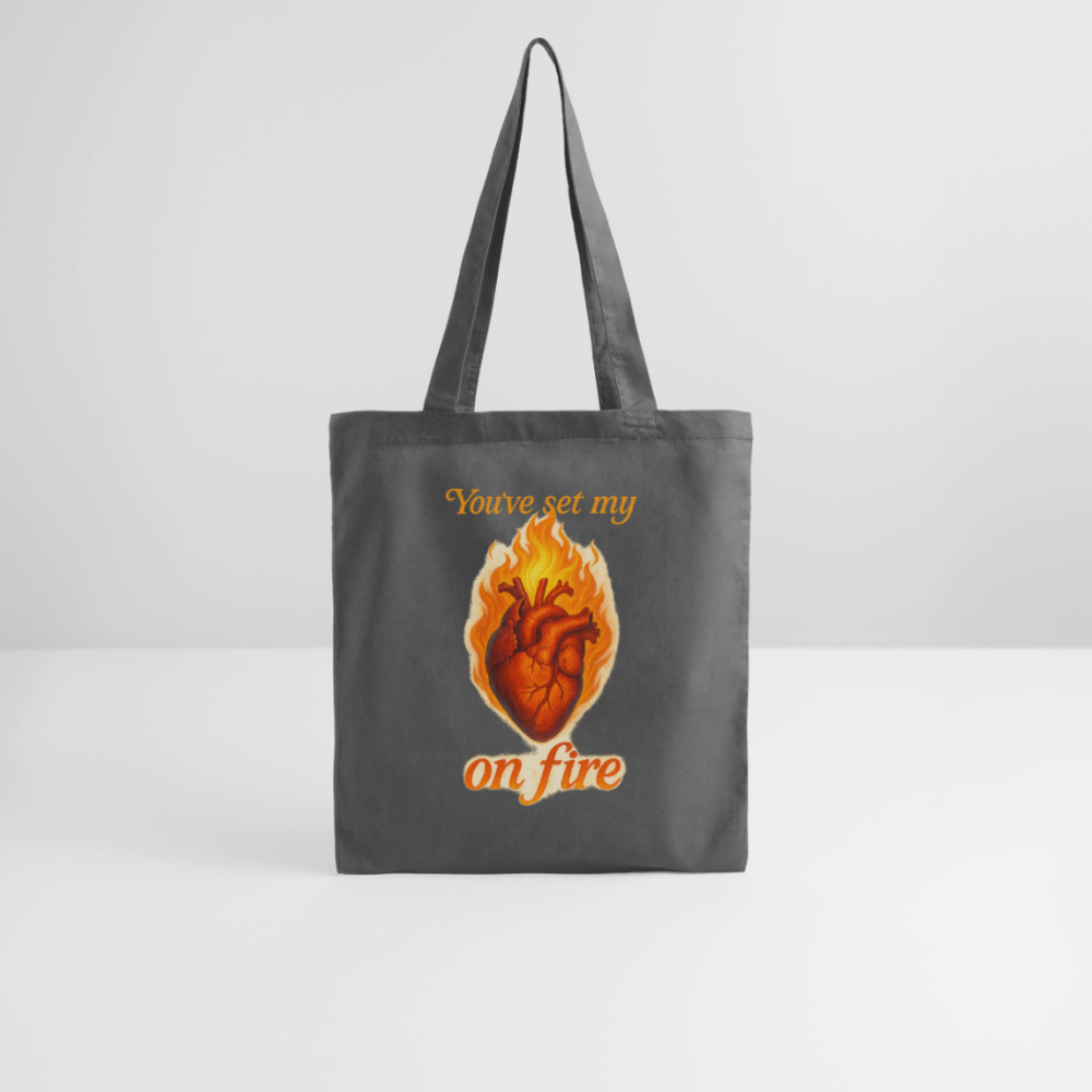 Heart on Fire - Stoffbeutel - Graphite