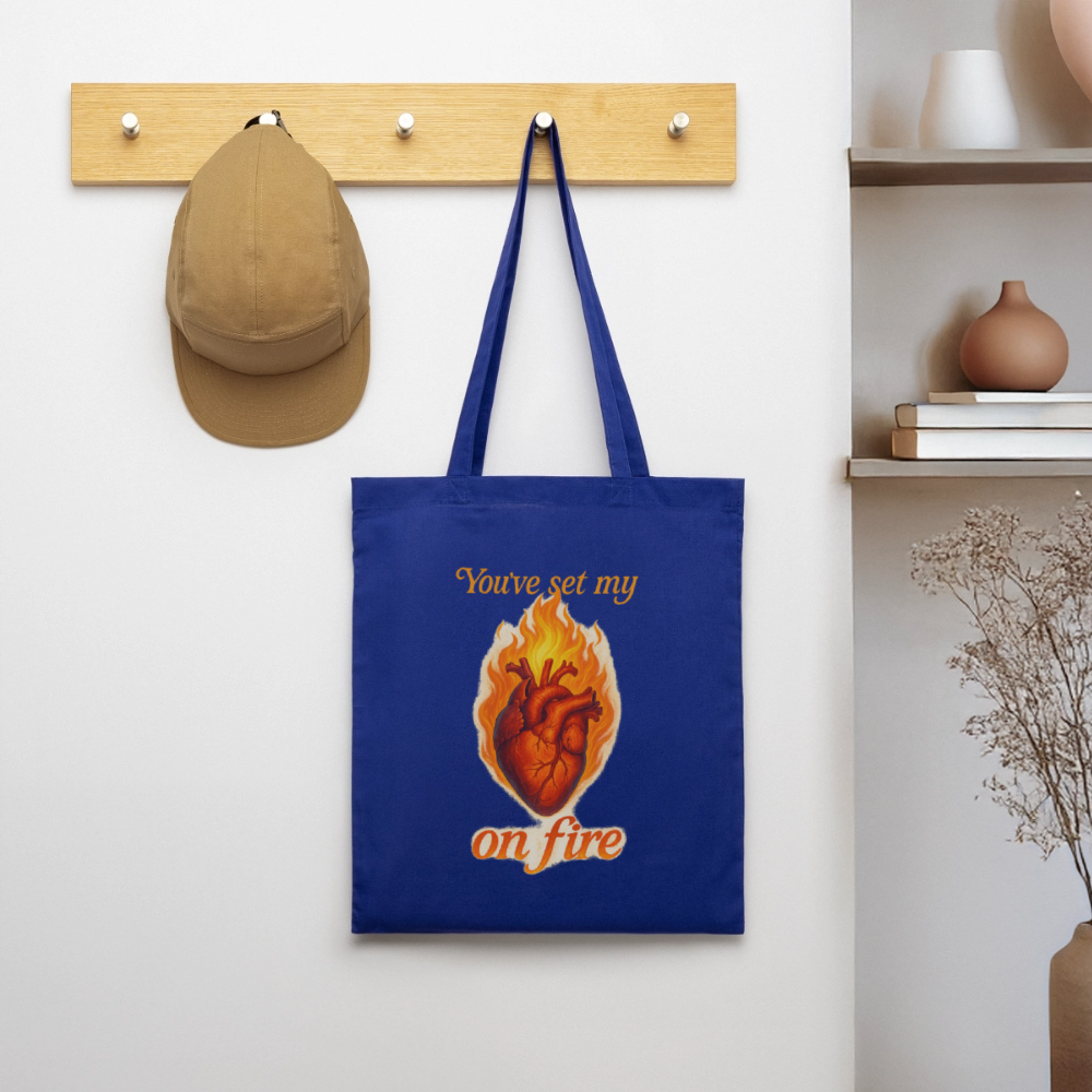Heart on Fire - Stoffbeutel - Royalblau
