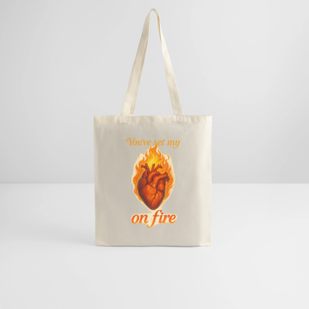 Heart on Fire - Stoffbeutel - Natur