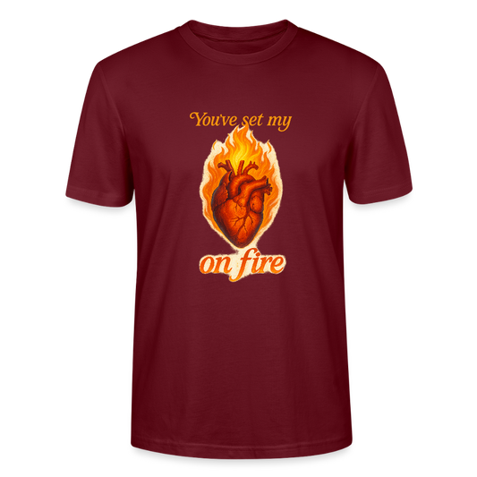 Heart on Fire - T-Shirt - Burgunderrot