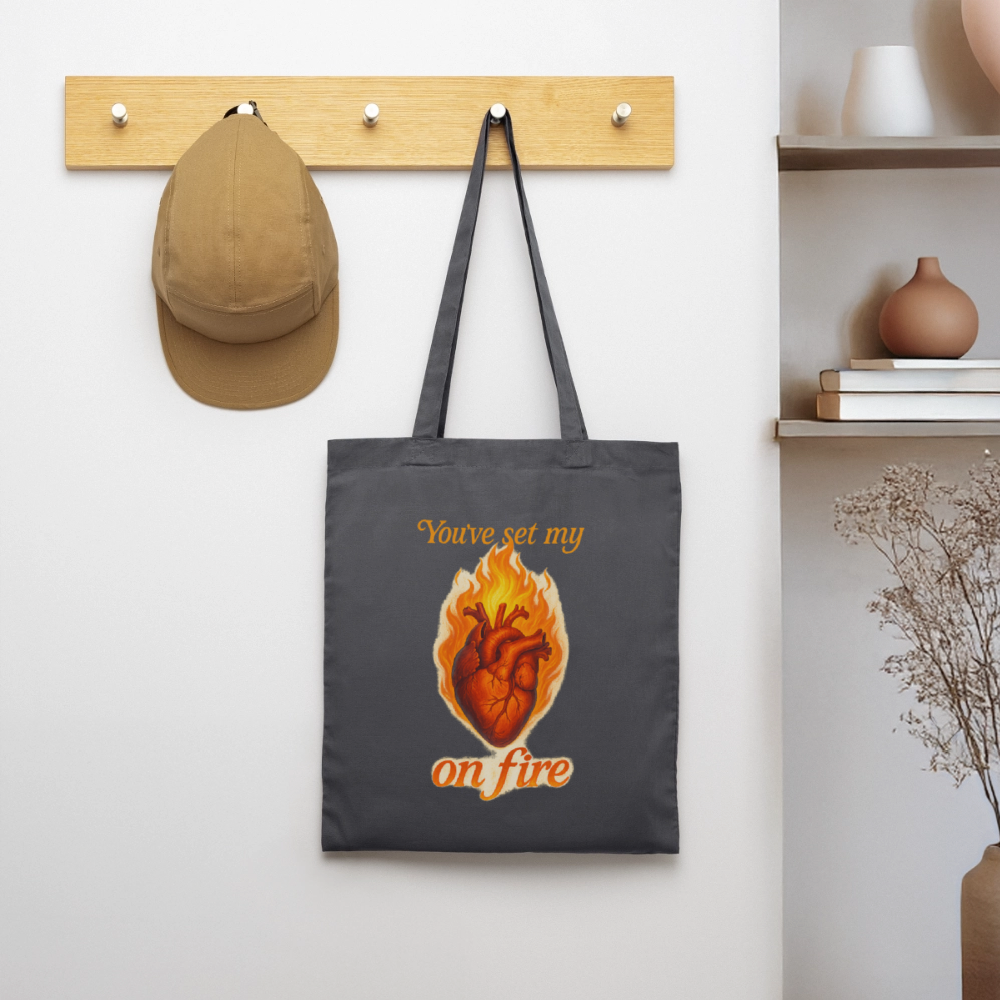 Heart on Fire - Stoffbeutel - Graphite
