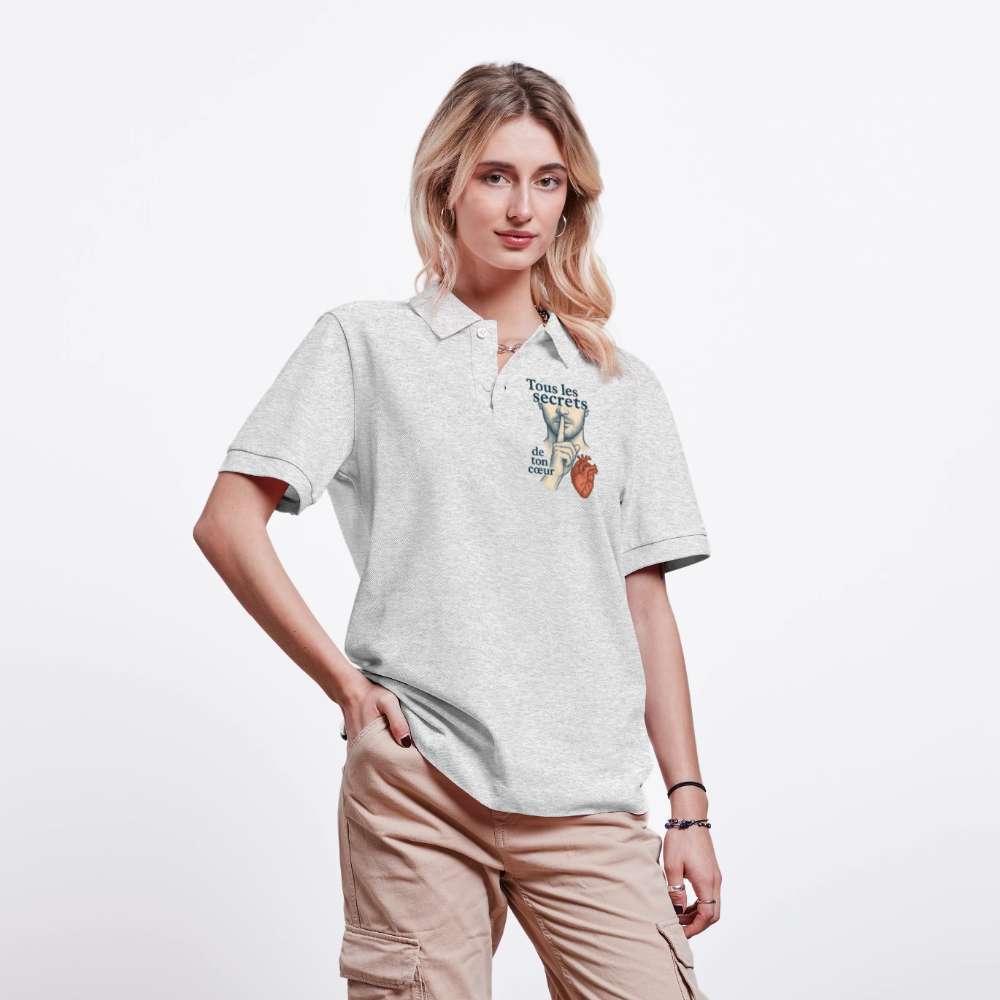 Tous Les Secrets - Unisex Polo - Weiß meliert
