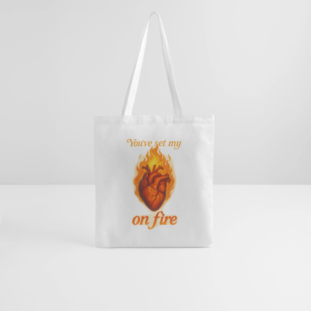Heart on Fire - Stoffbeutel - Weiß