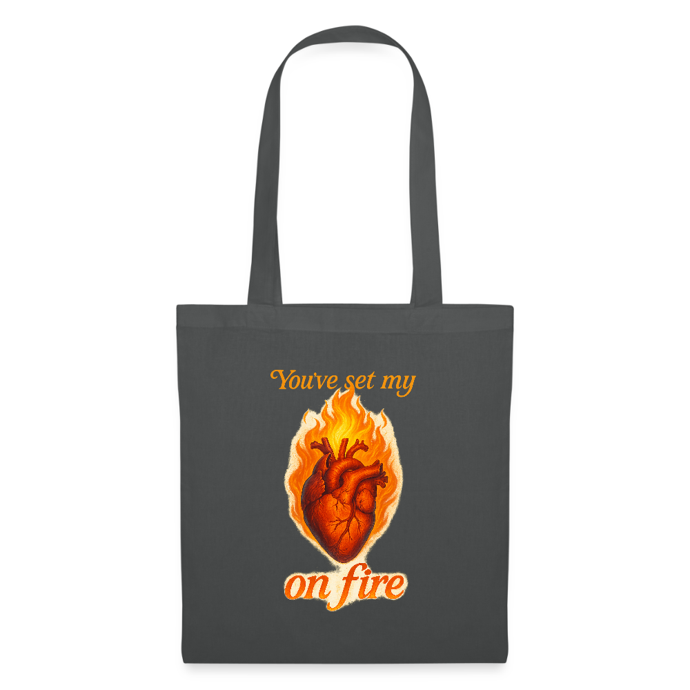 Heart on Fire - Stoffbeutel - Graphite