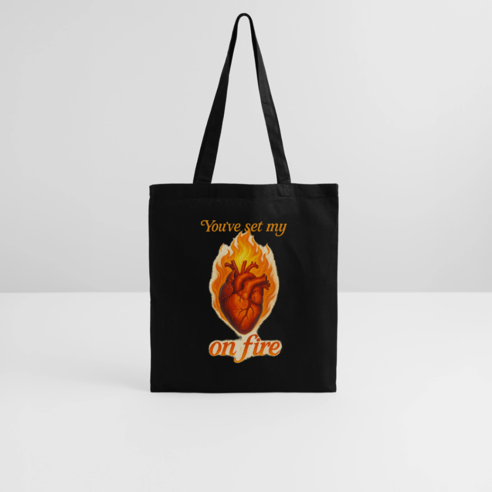 Heart on Fire - Stoffbeutel - Schwarz