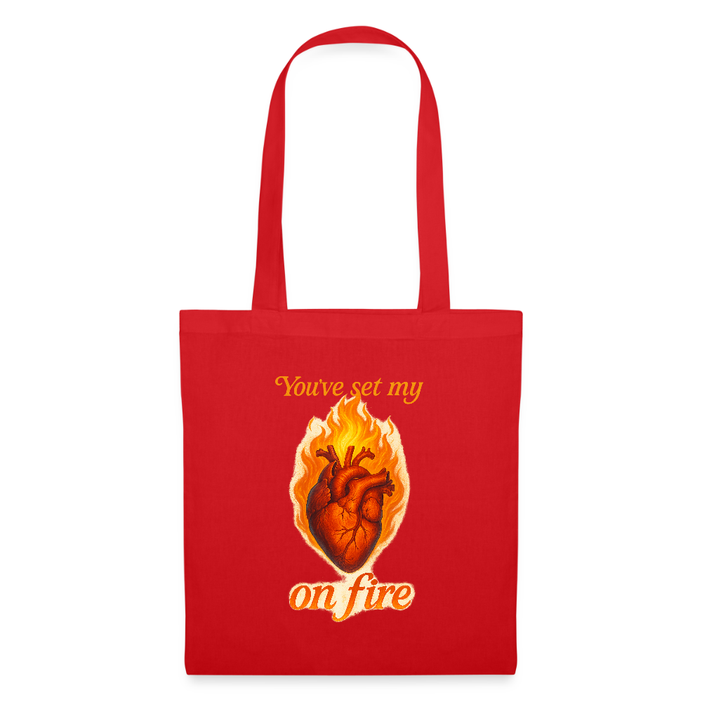 Heart on Fire - Stoffbeutel - Rot