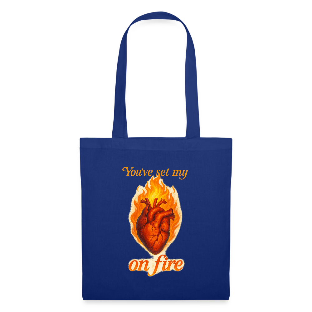 Heart on Fire - Stoffbeutel - Royalblau