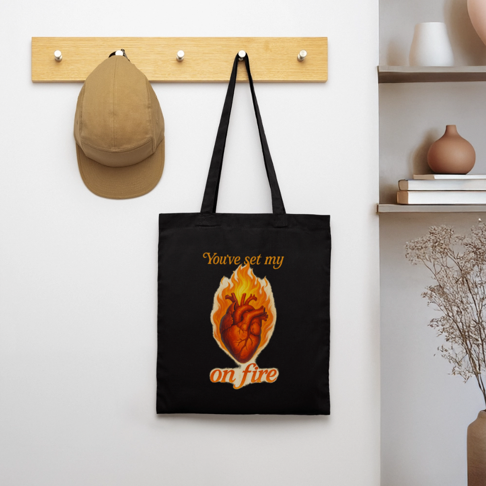 Heart on Fire - Stoffbeutel - Schwarz