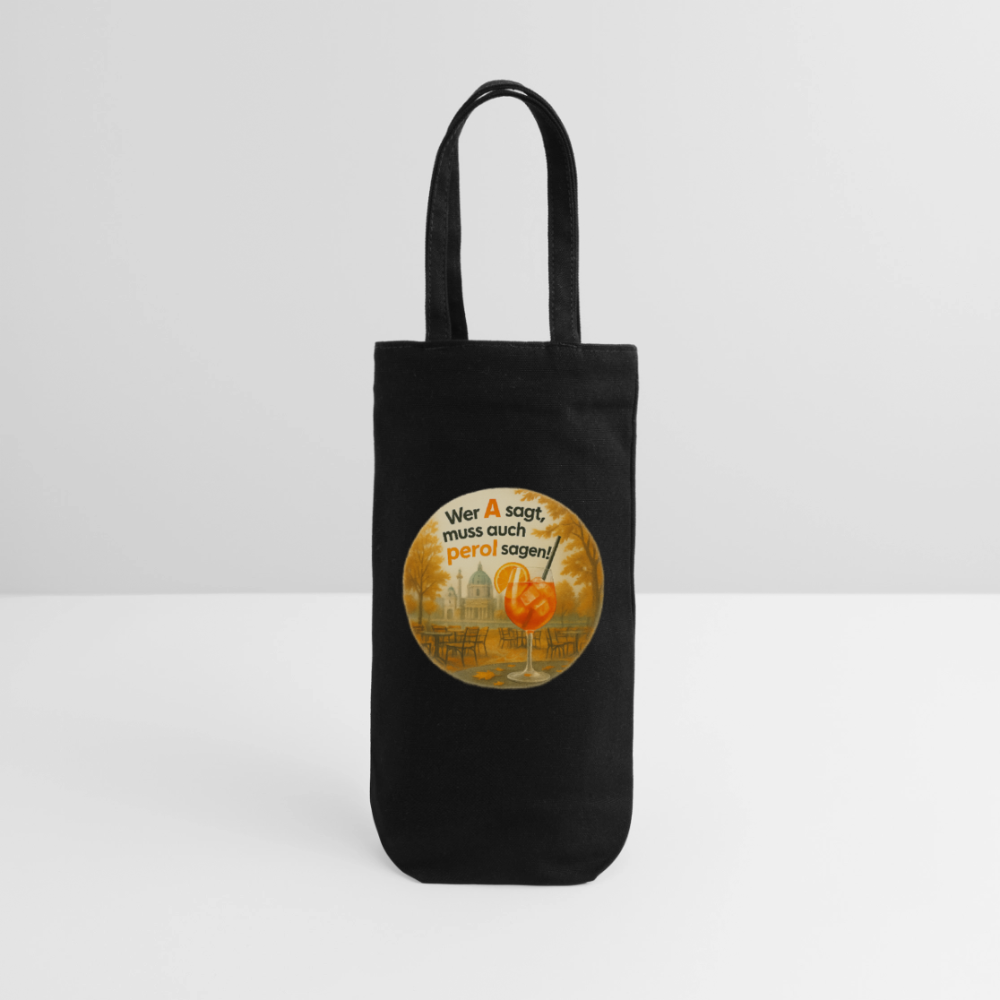 Geschenkssackerl für Flasche (Herbst) - Schwarz