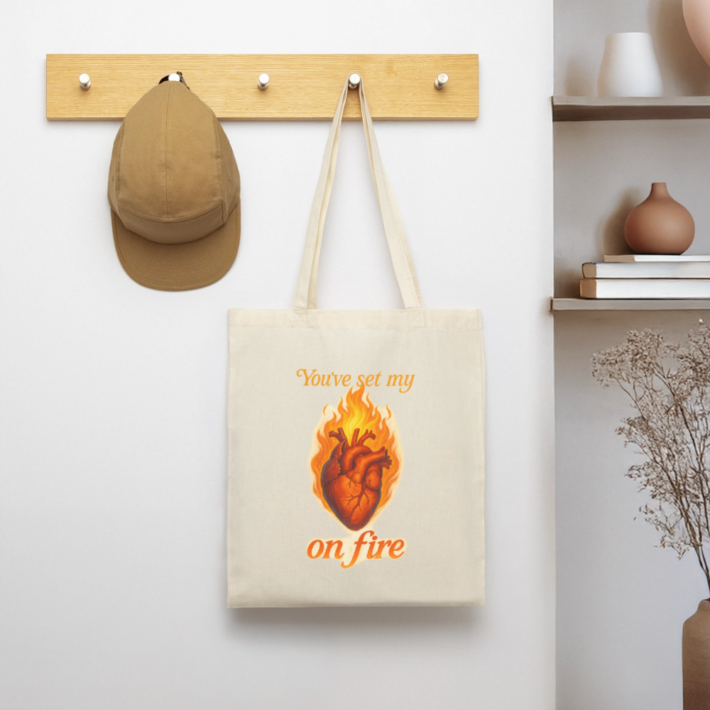 Heart on Fire - Stoffbeutel - Natur