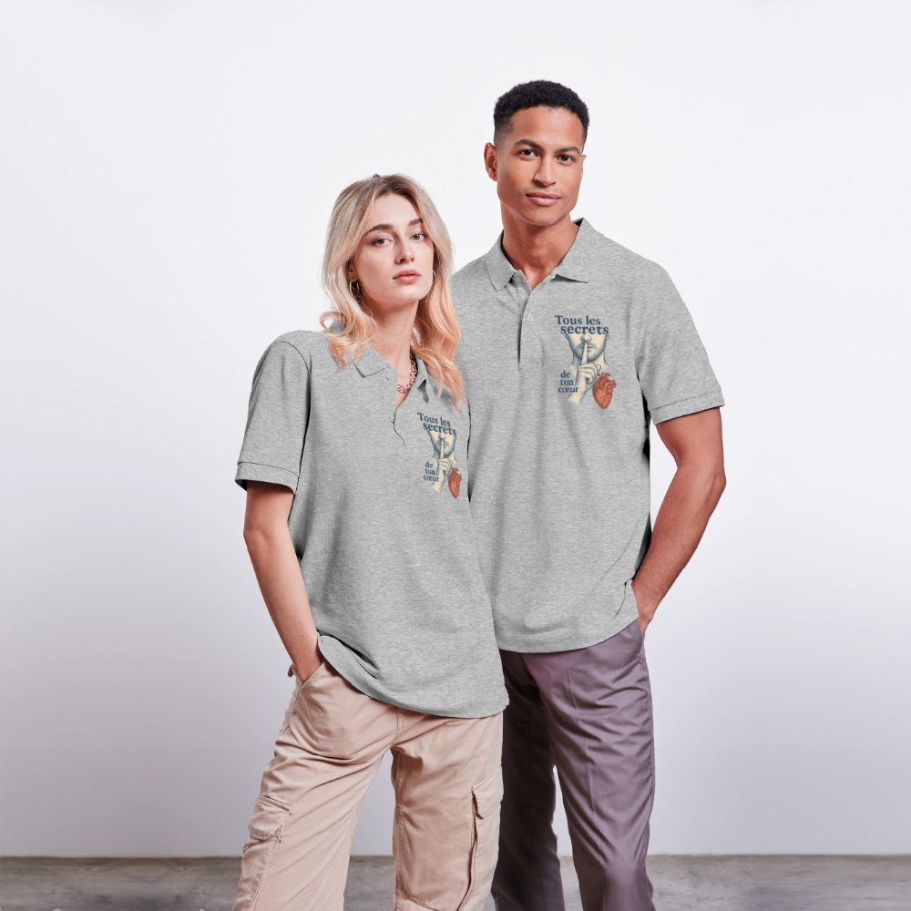 Tous Les Secrets - Unisex Polo - Grau meliert
